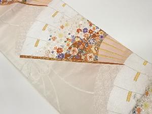 檜扇模様織出し袋帯